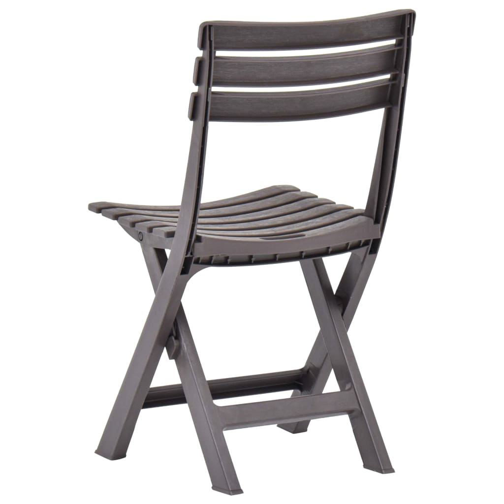 vidaXL Skladacie záhradné stoličky 2 ks, plast, farba mokka