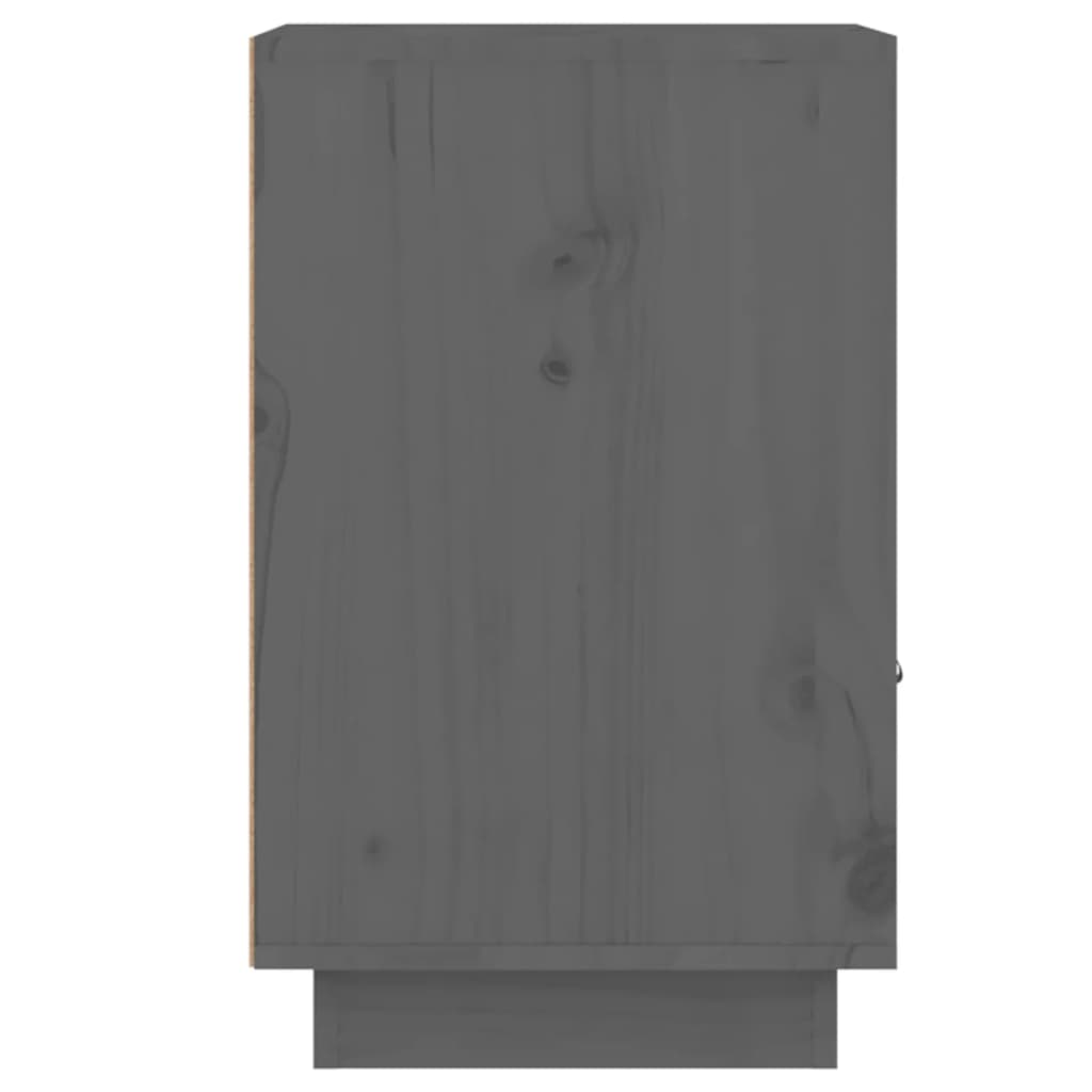 vidaXL Nočný stolík sivý 40x34x55 cm masívne borovicové drevo