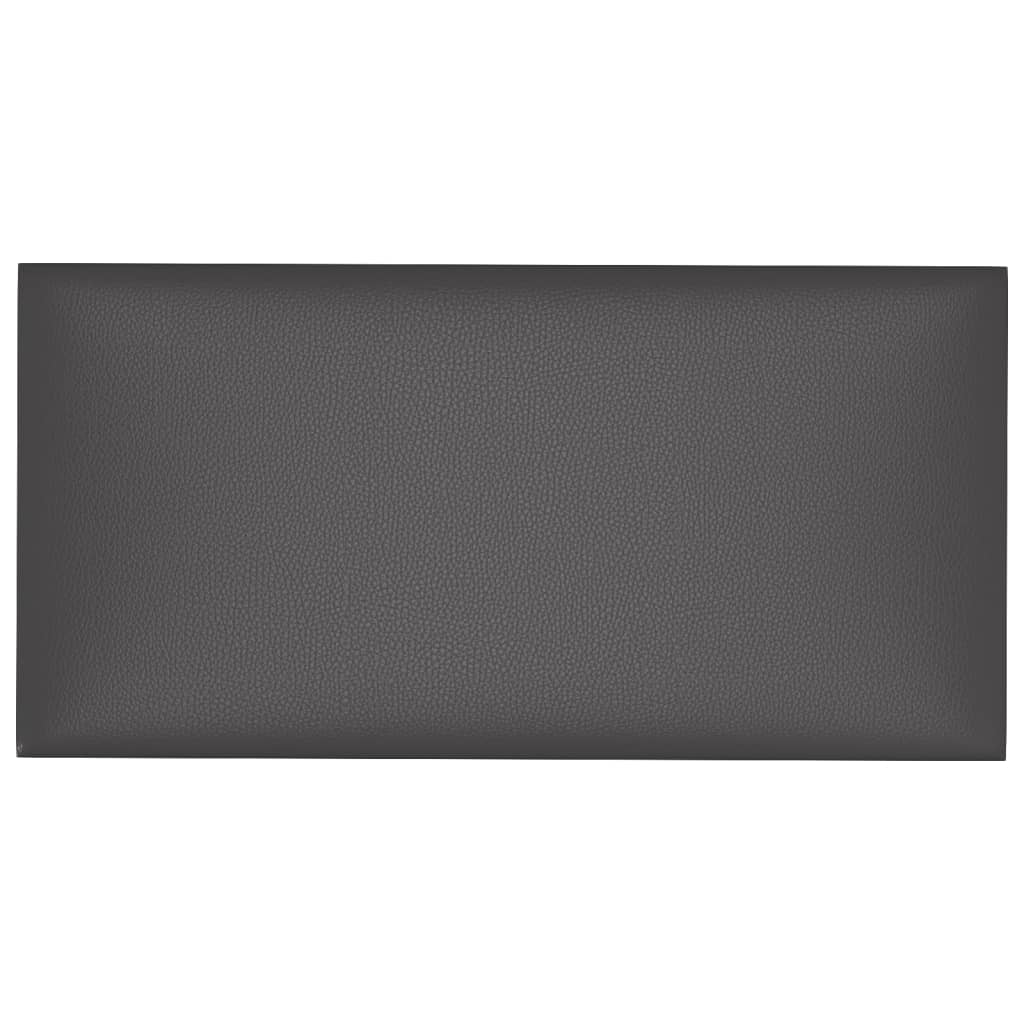 vidaXL Nástenné panely 12 ks sivé 30x15 cm umelá koža 0,54 m²