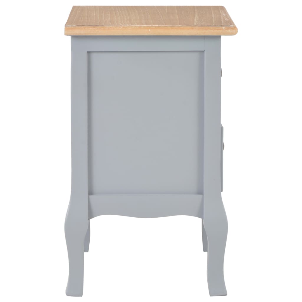 vidaXL Nočný stolík 2 ks, sivý 35x30x49 cm, MDF
