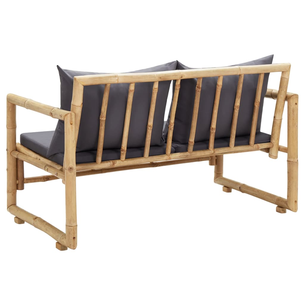 vidaXL Záhradná lavička s podložkami 115 cm bambus