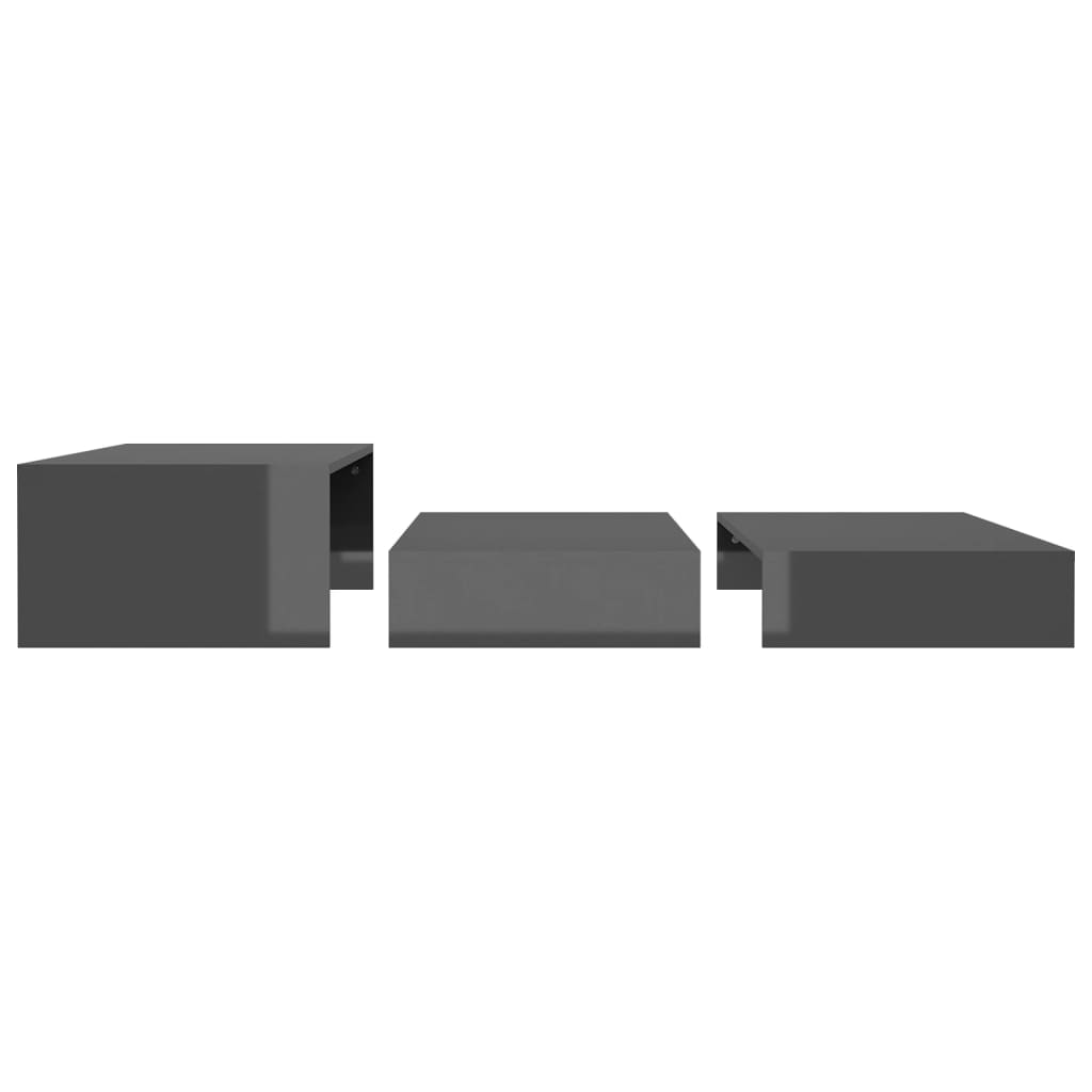 vidaXL Zasúvací konferenčný stolík lesklý sivý 100x100x26,5 cm