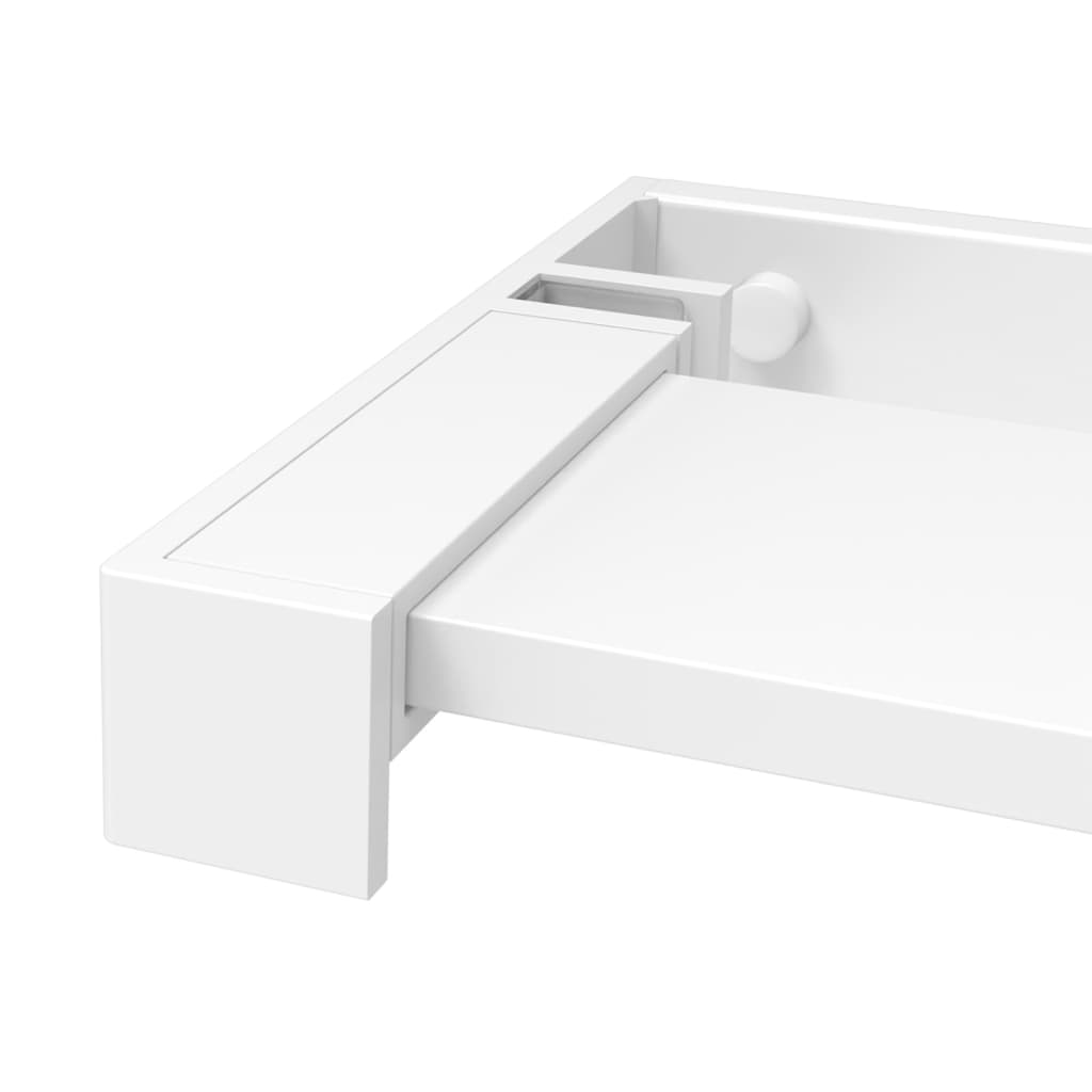 vidaXL Sprchová polica pre sprchový kút biela 115 cm hliník