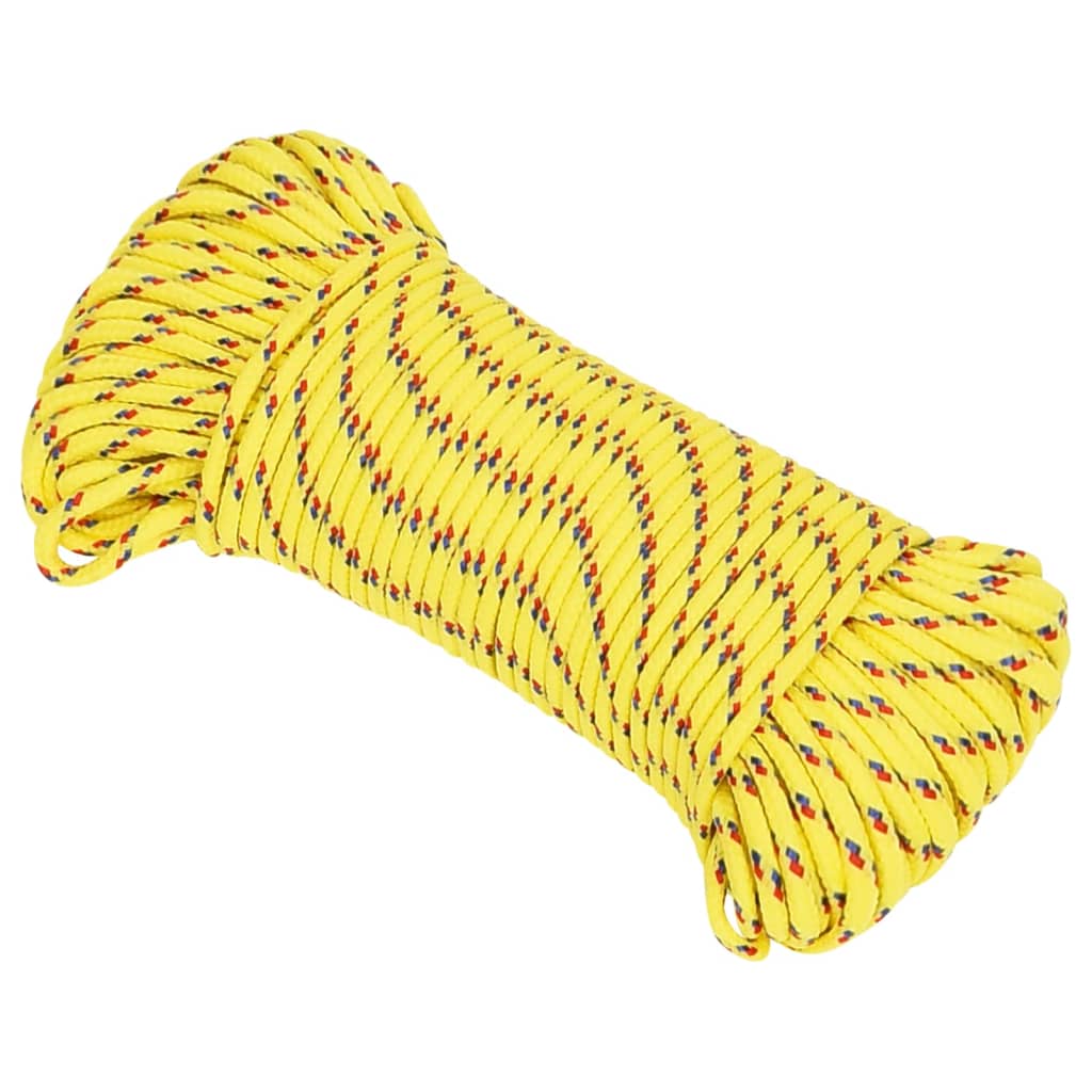 vidaXL Lodné lano žlté 5 mm 250 m polypropylén