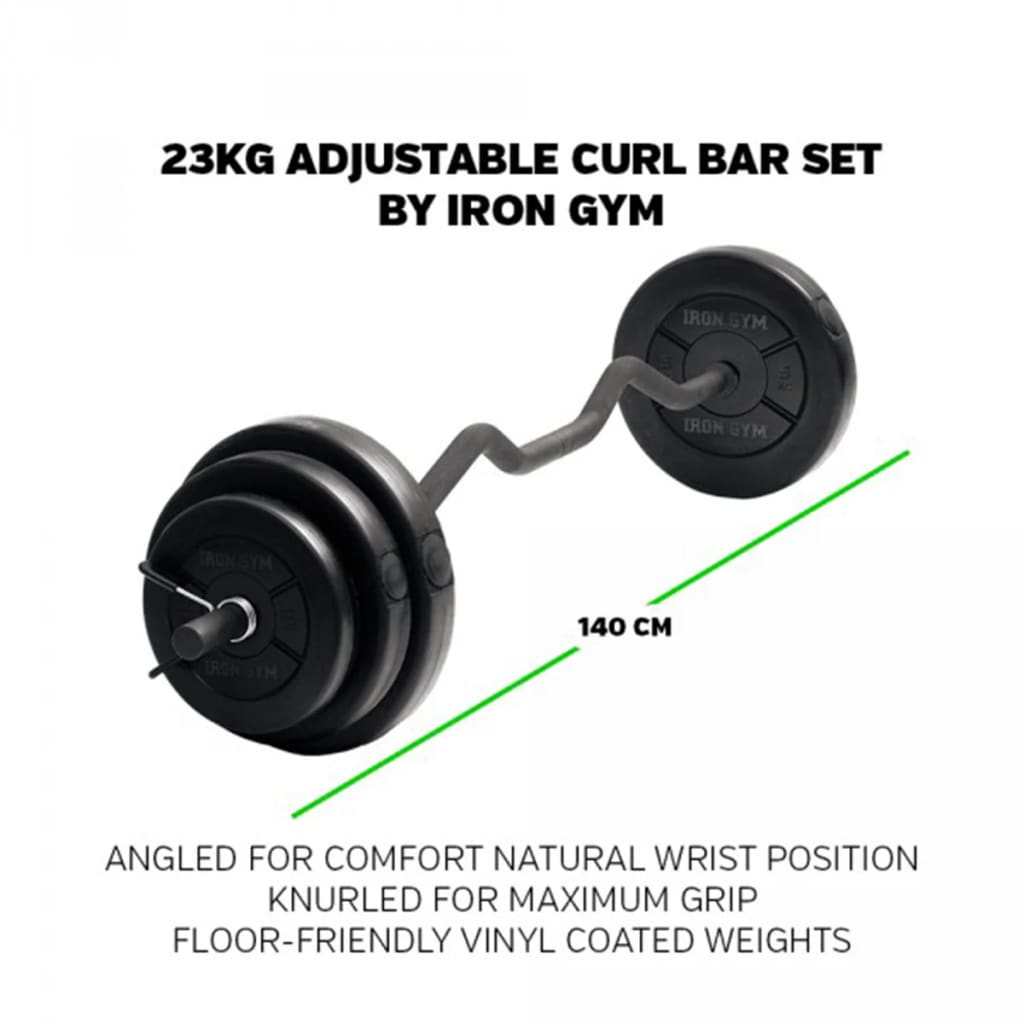 Iron Gym Nastaviteľná súprava so zvlnenou tyčou 23 kg IRG033