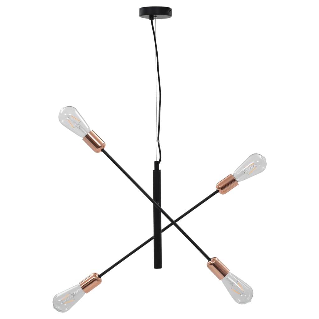 vidaXL Stropné svietidlo s vláknovými žiarovkami 2 W čierne a medené E27