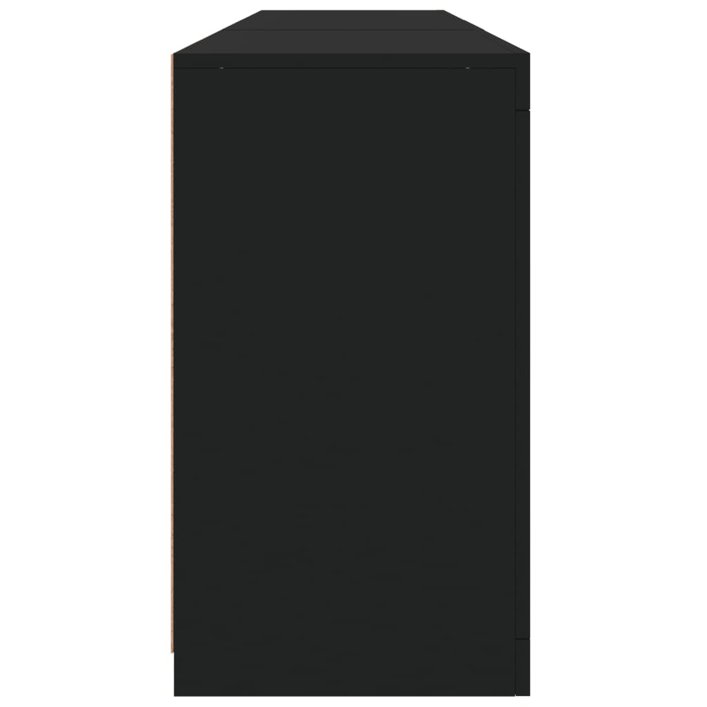 vidaXL Komoda s LED svetlami čierna 181,5x37x67 cm