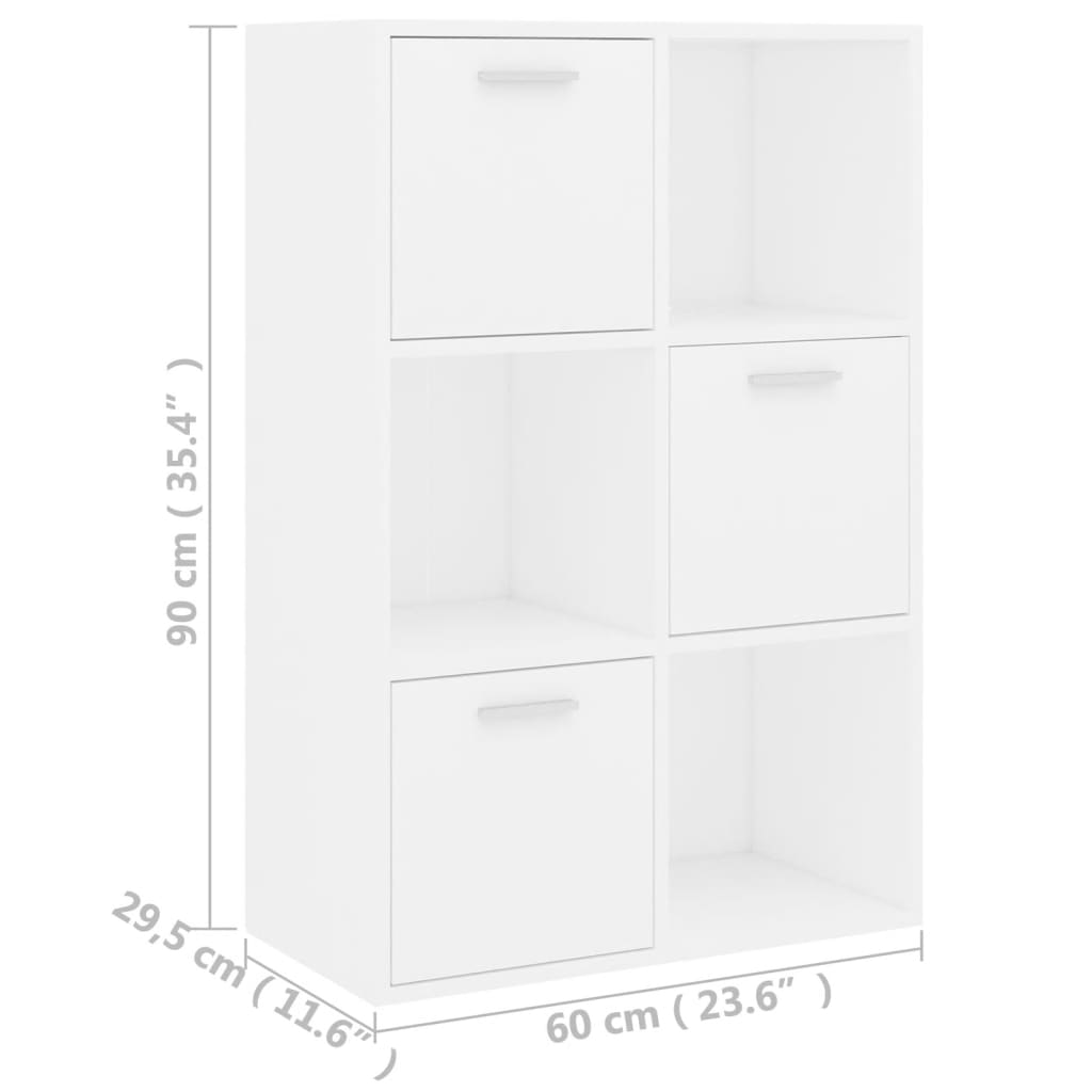 vidaXL Úložná skrinka, biela 60x29,5x90 cm, kompozitné drevo
