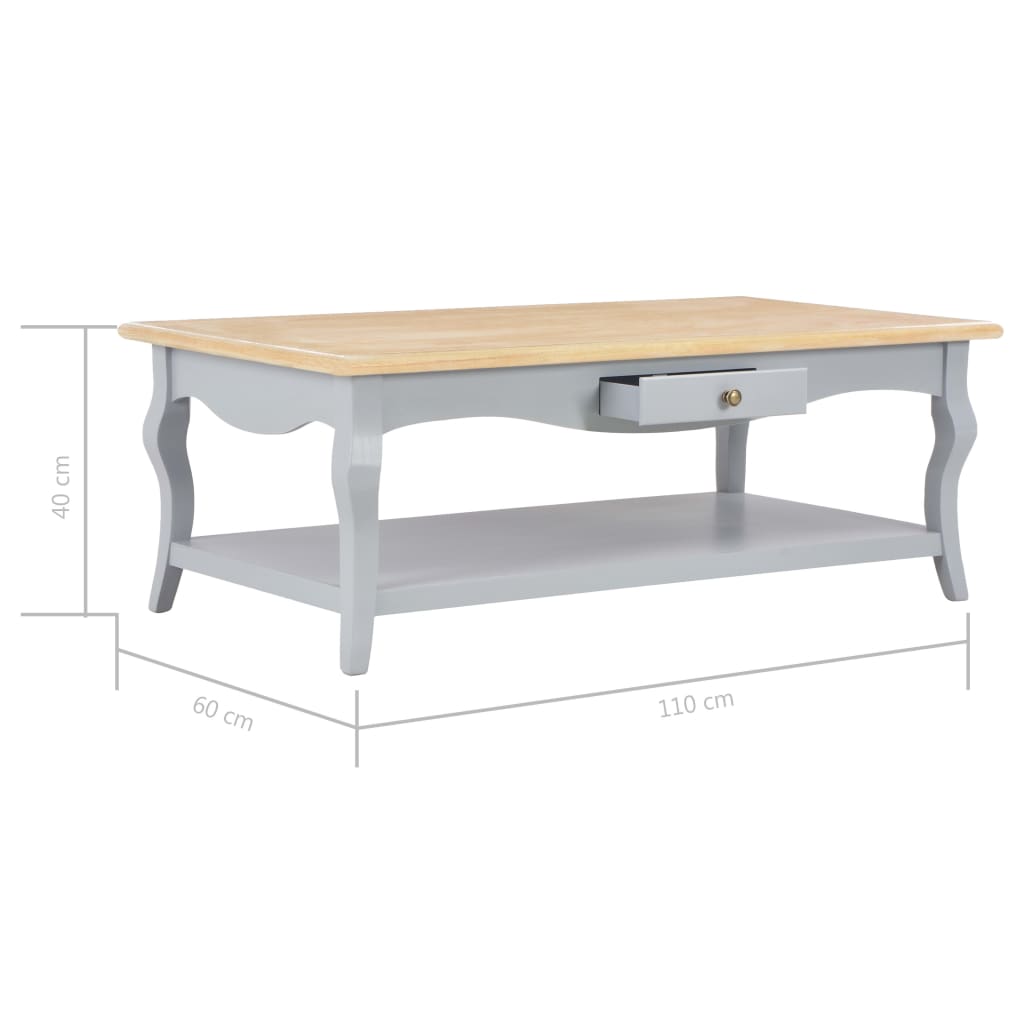 vidaXL Konferenčný stolík sivý 110x60x40 cm MDF