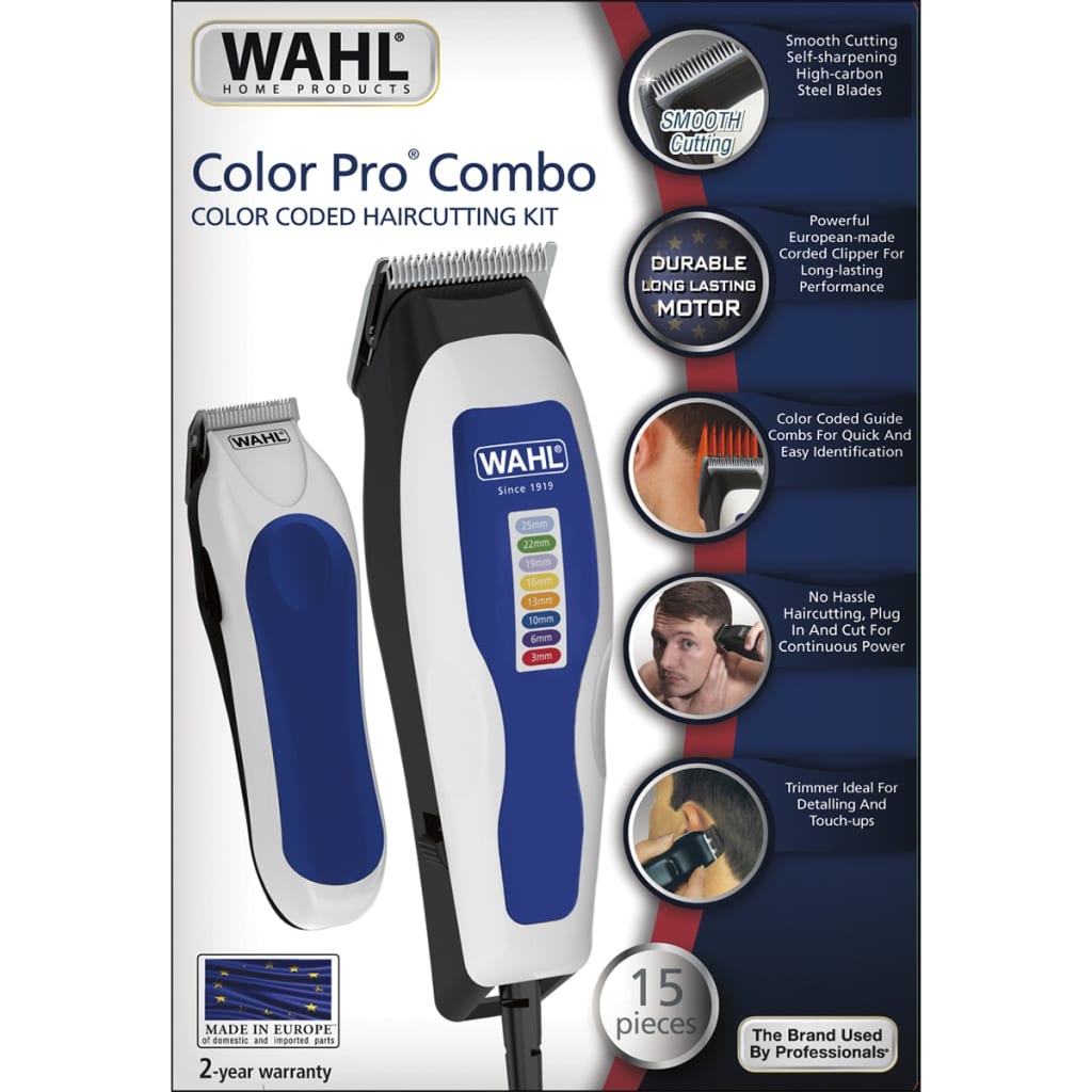 Wahl 15-dielna sada strojčeka na strihanie vlasov Color Pro Combo 1395.0465
