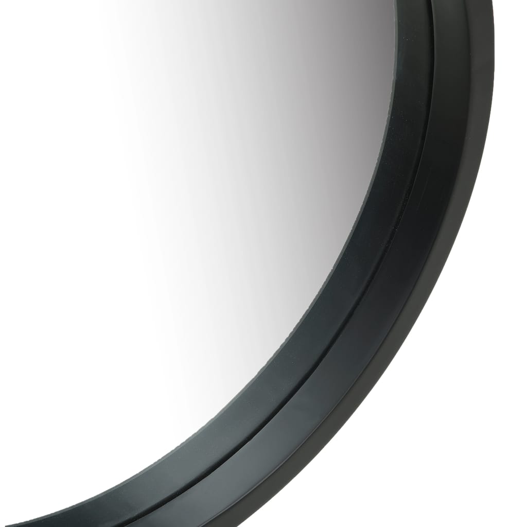vidaXL Nástenné zrkadlo s popruhom čierne 50 cm