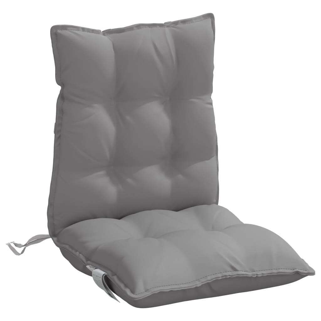 vidaXL Podložky na stoličky nízke operadlo 6 ks sivé oxfordská látka