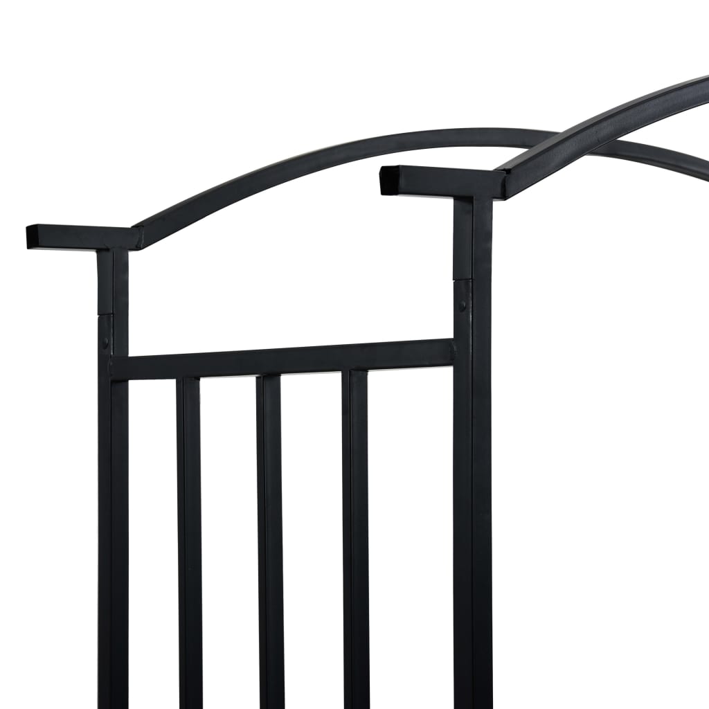 vidaXL Záhradná pergola s lavičkou čierna 128x50x207 cm železná
