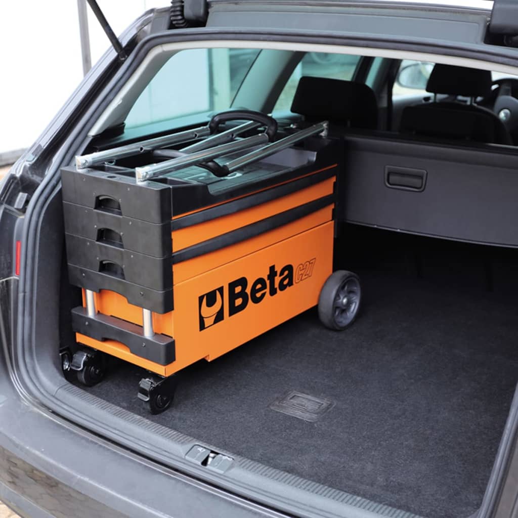 Beta Tools Skladací vozík na náradie "C27S-O", oranžový, oceľ, 027000201