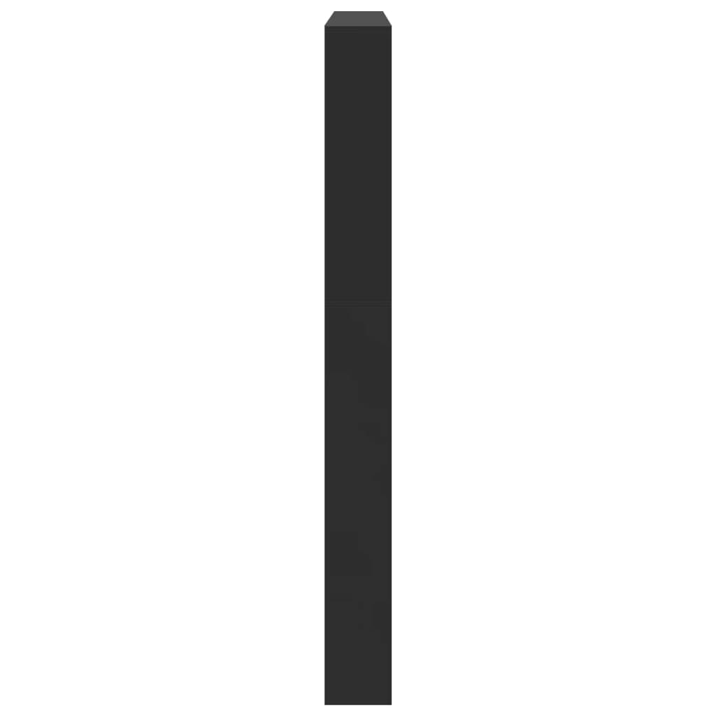 vidaXL Botník so zrkadlom 5-poschodový čierny 63x17x169,5 cm