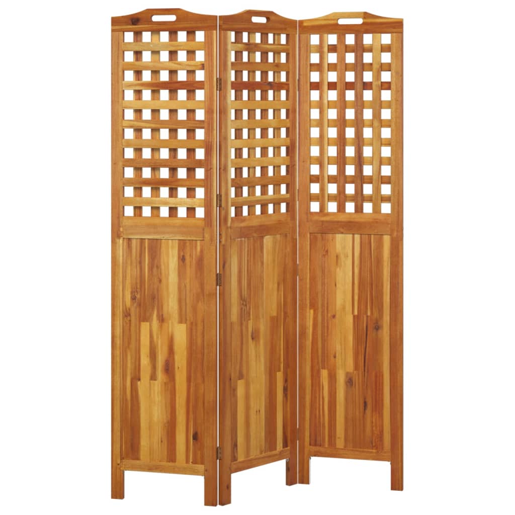 vidaXL 3-panelový paraván 121,5x2x180 cm akáciové masívne drevo