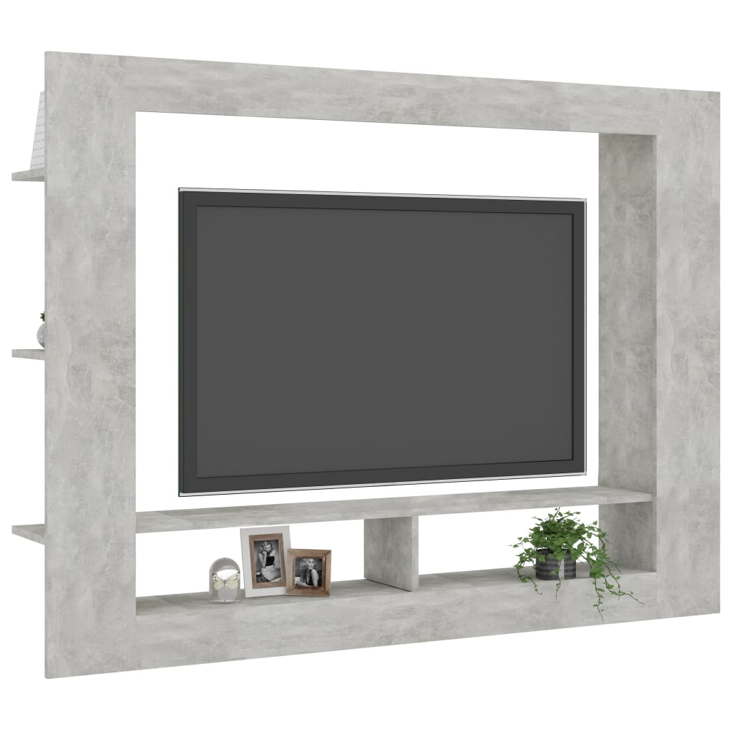 vidaXL TV skrinka, betónovo sivá 152x22x113 cm, kompozitné drevo