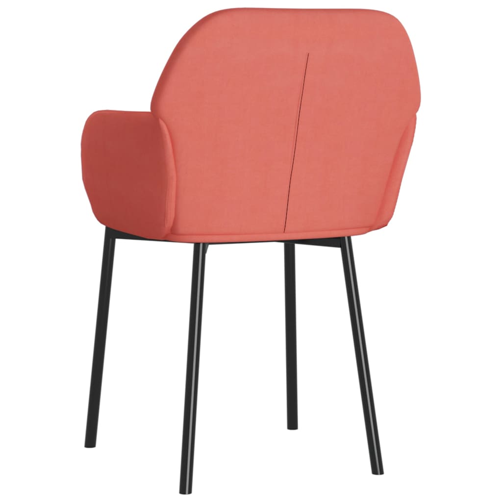 vidaXL Jedálenské stoličky 2 ks ružové zamatové