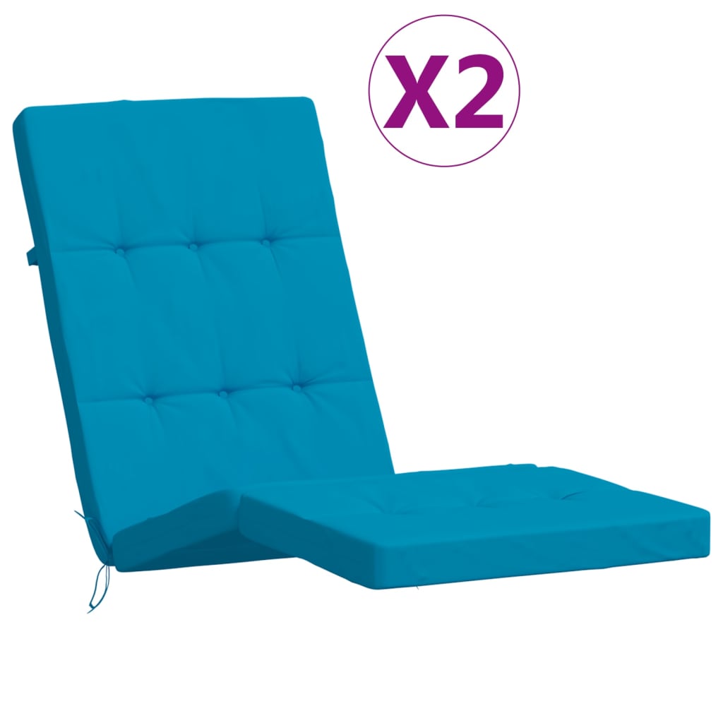 vidaXL Podušky na terasové stoličky 2 ks bledomodré oxfordská látka
