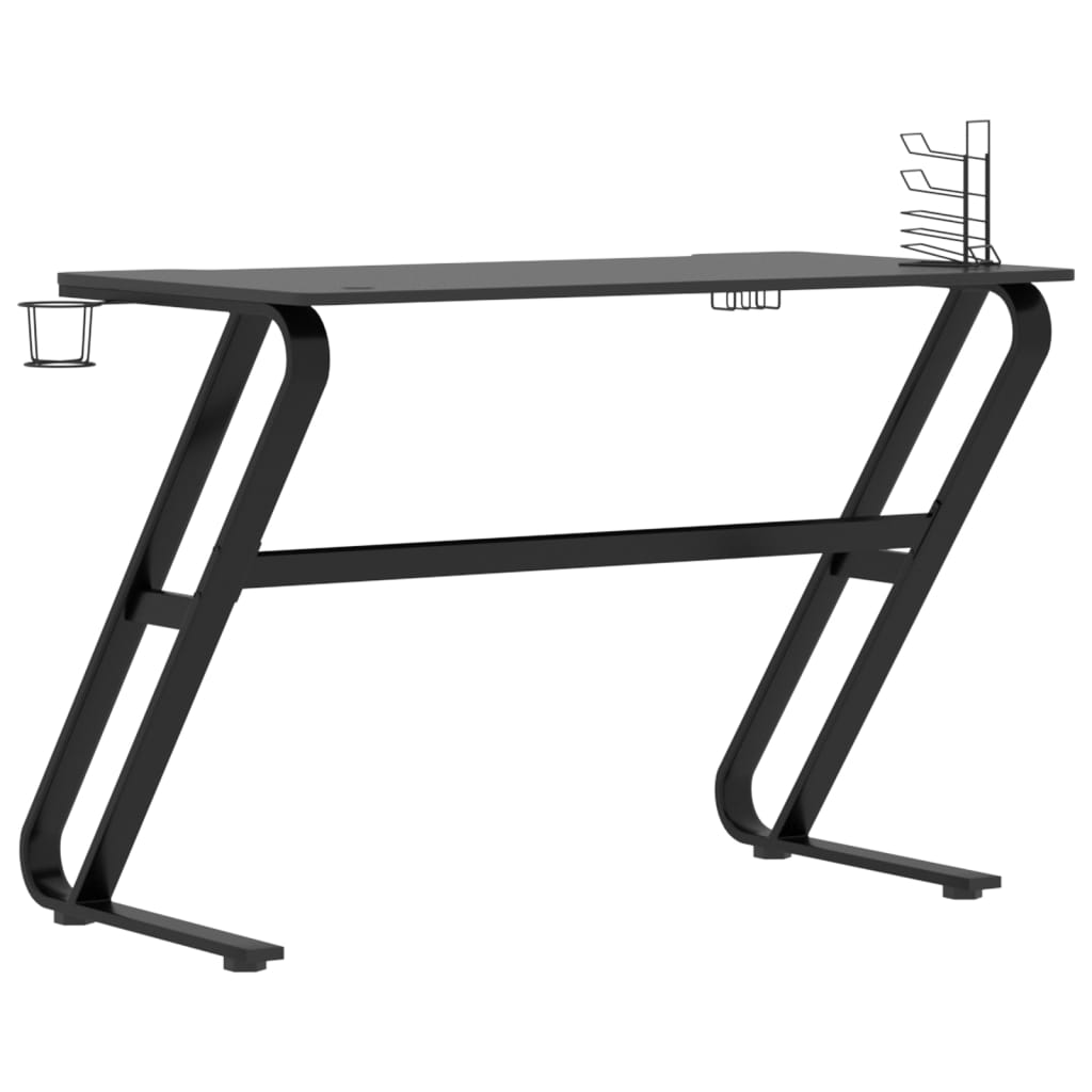 vidaXL Herný stôl s nohami v tvare ZZ čierny 110x60x75 cm