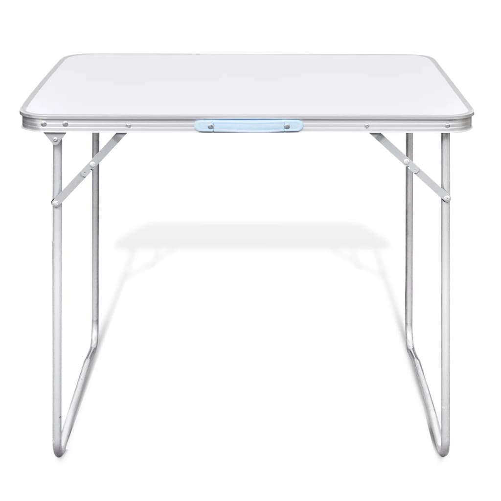 Skladací kempingový stôl s kovovým rámom 80 x 60 cm