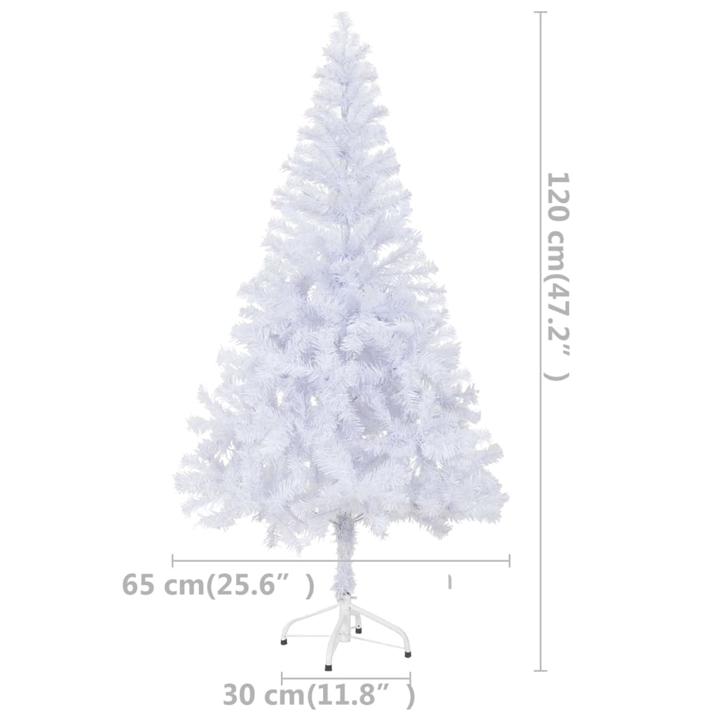 vidaXL Osvetlený umelý vianočný stromček+stojan 120 cm, 230 vetvičiek