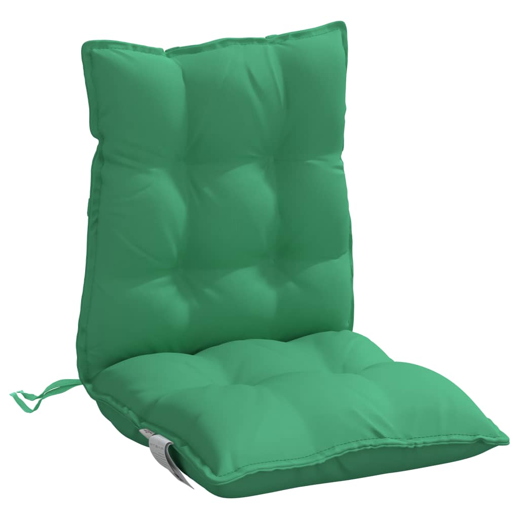 vidaXL Podložky na stoličky nízke operadlo 2 ks zelené oxfordská látka