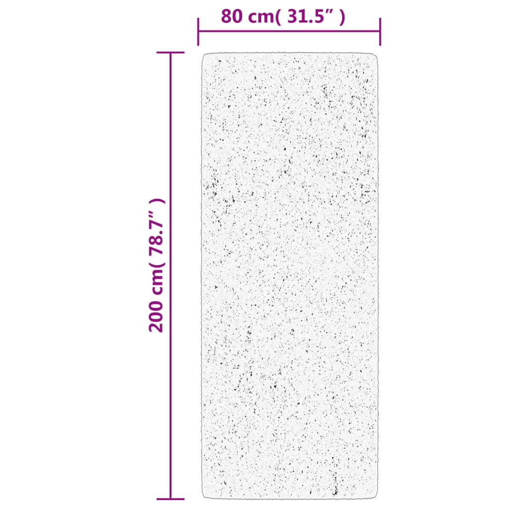 vidaXL Chlpatý koberec vysoký vlas moderný sivý 80x200 cm