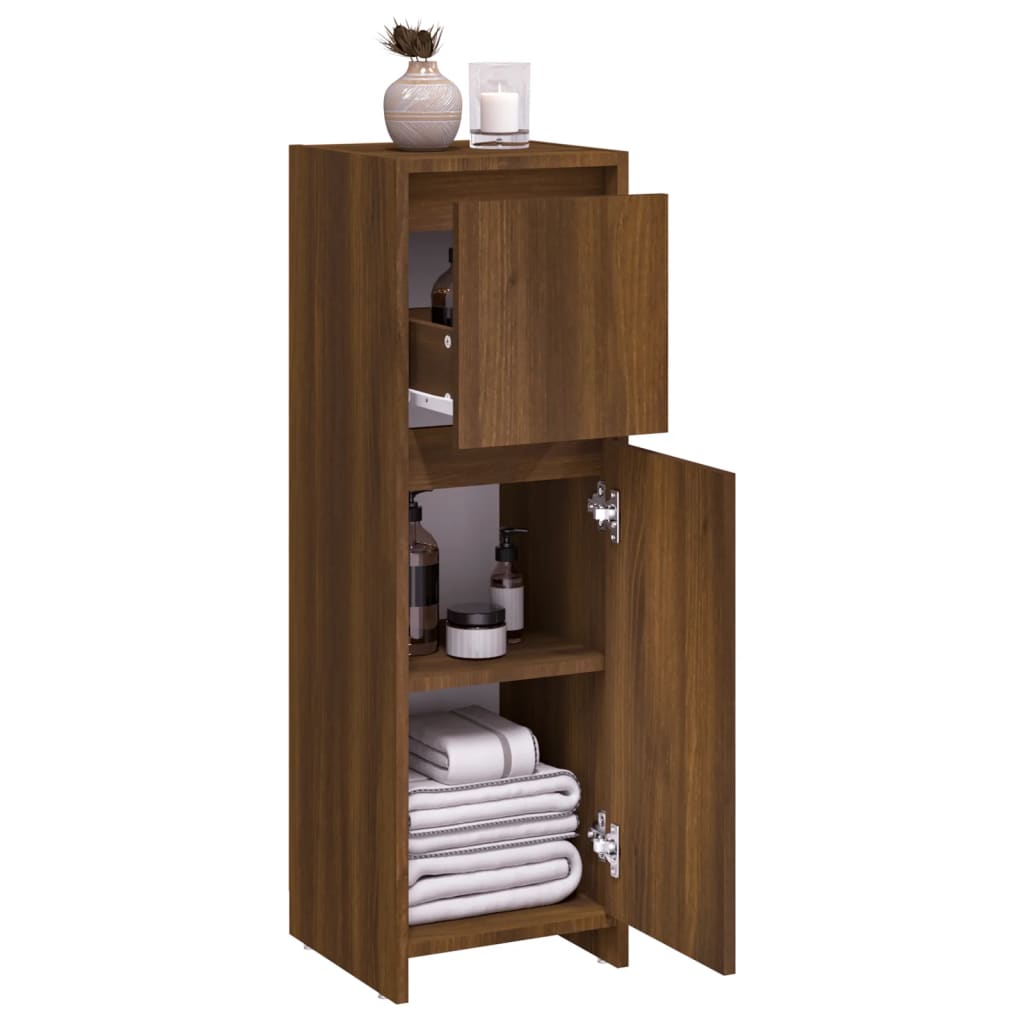 vidaXL Kúpeľňová skrinka hnedý dub 30x30x95 cm spracované drevo