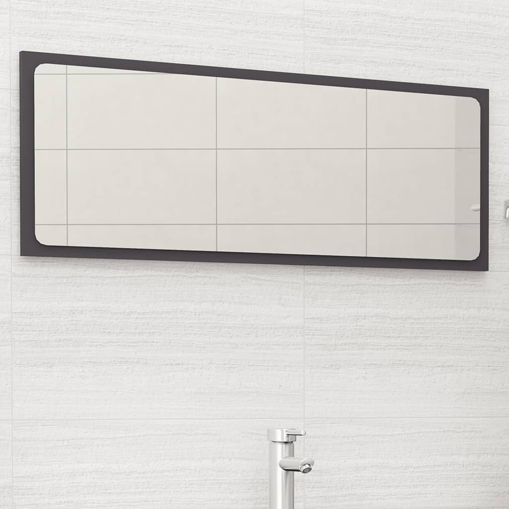 vidaXL Kúpeľňové zrkadlo, sivé 100x1,5x37 cm, kompozitné drevo