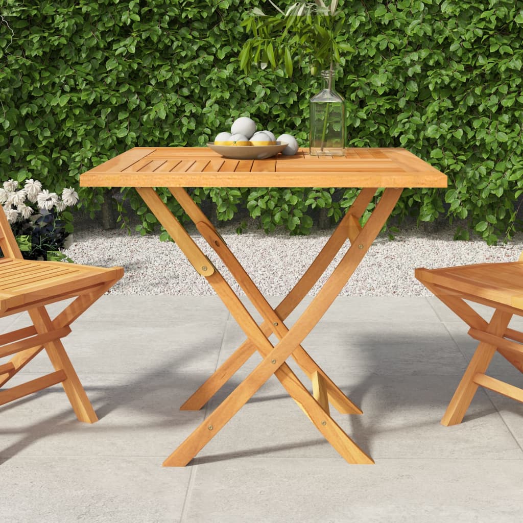 vidaXL Skladací záhradný stôl 85x85x76 cm, tíkový masív