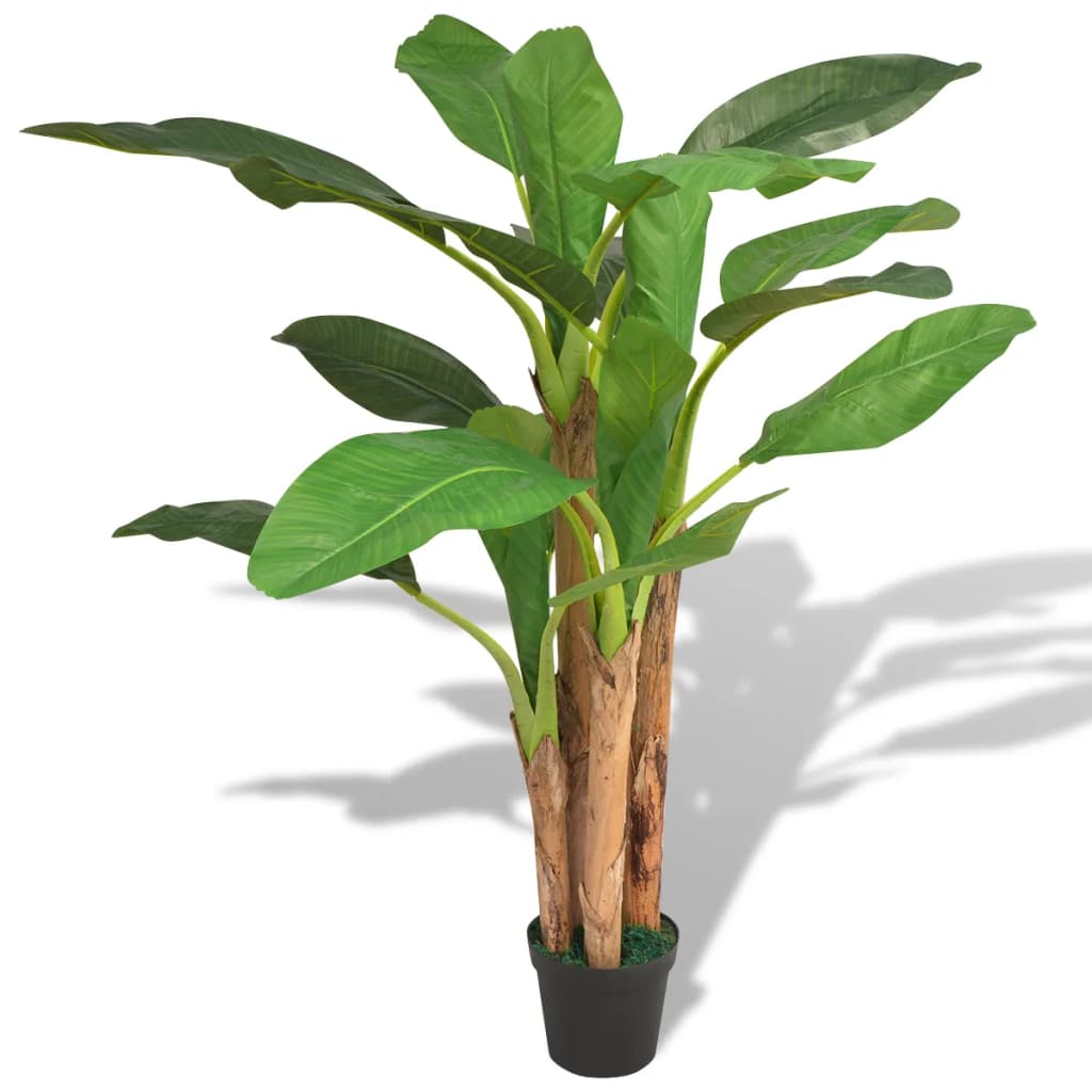 vidaXL Umelá rastlina, banánovník s kvetináčom 175 cm, zelený