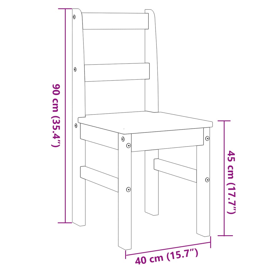 vidaXL Jedálenské stoličky 2 ks Panama biele 40x46x90cm borovic. masív