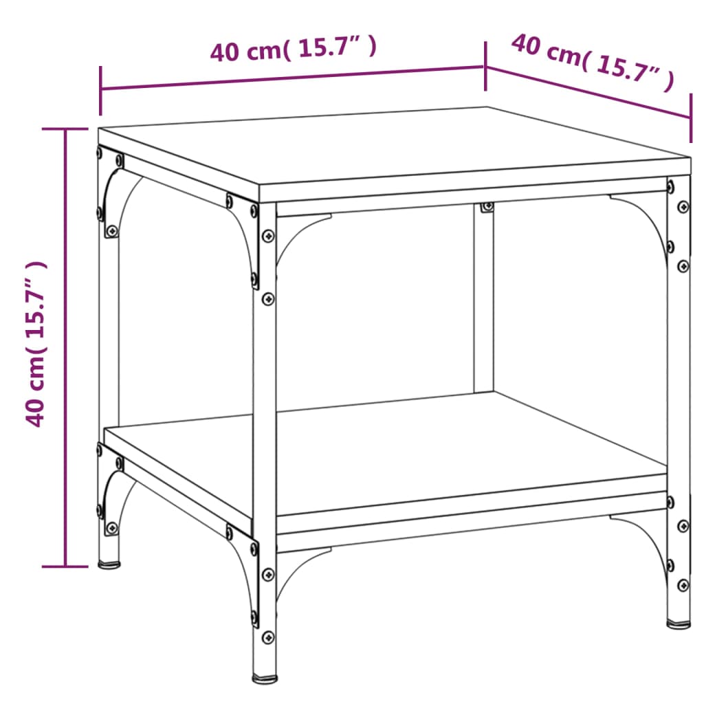 vidaXL Príručný stolík hnedý dub 40x40x40 cm spracované drevo