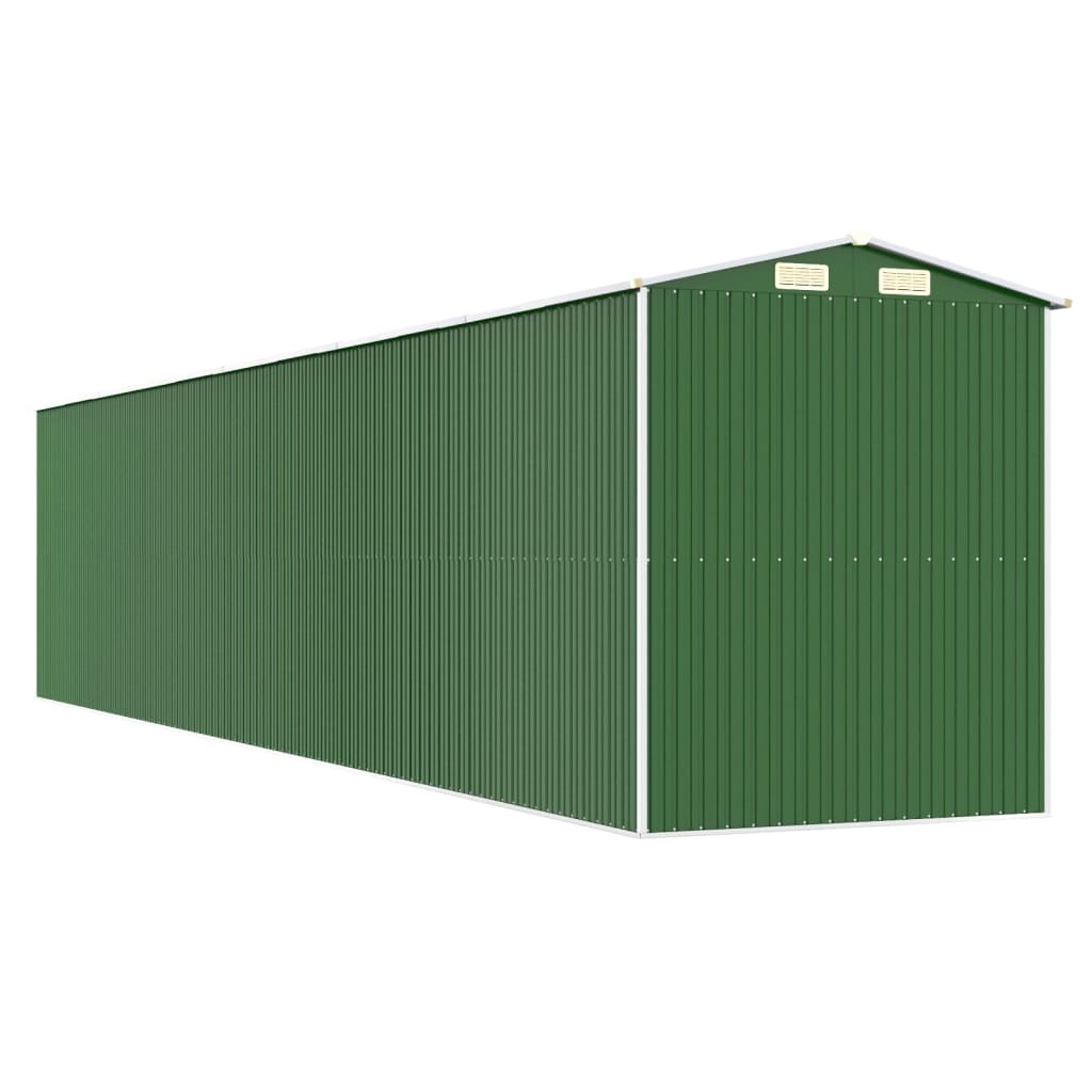 vidaXL Záhradná kôlňa zelená 192x938x223 cm pozinkovaná oceľ