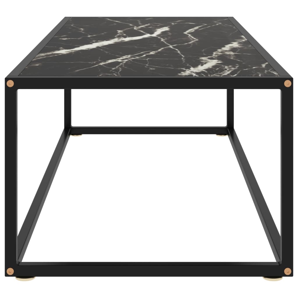 vidaXL Konferenčný stolík, čierny, čierne mramorové sklo 120x50x35 cm