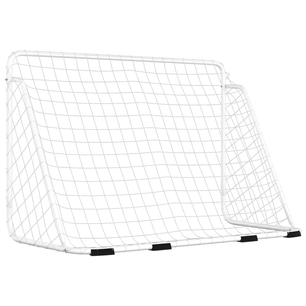 vidaXL Futbalová bránka so sieťou 180x90x120 cm oceľová biela