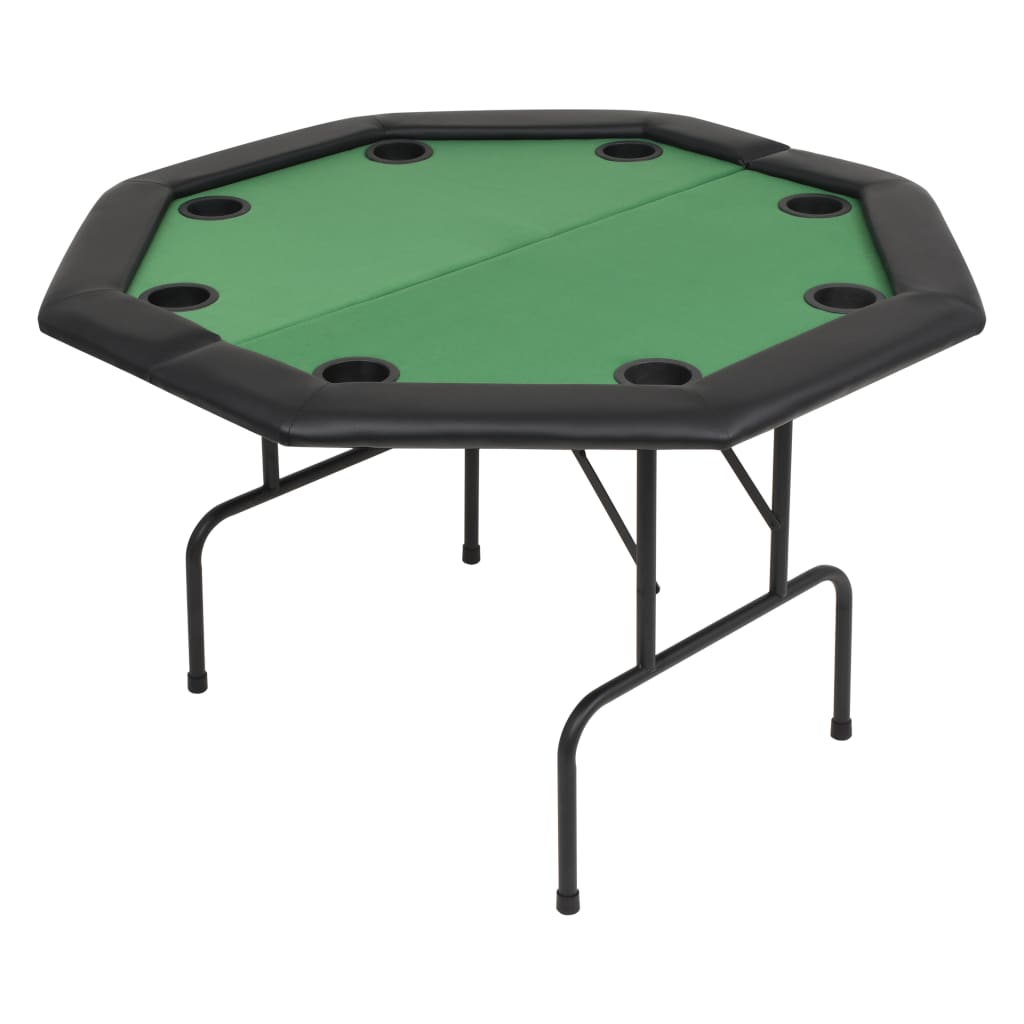 vidaXL Skladací 2-dielny pokrový stôl pre 8 hráčov, osemhranný, zelený