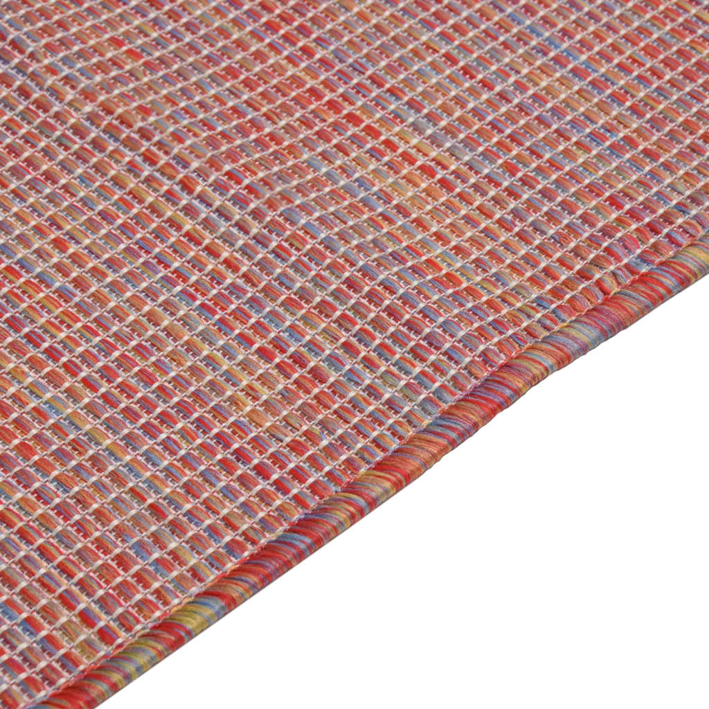 vidaXL Vonkajší koberec s plochým tkaním 80x250 cm červený