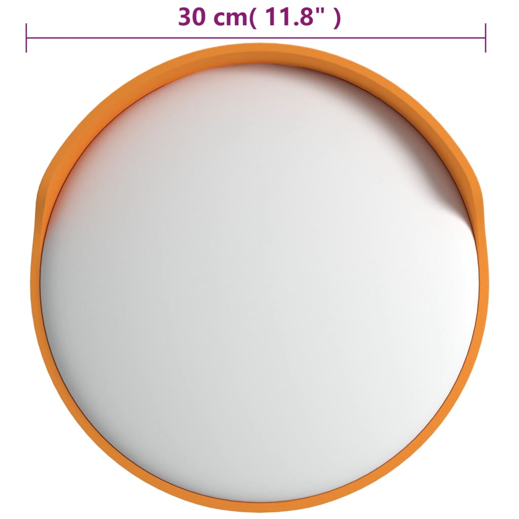vidaXL Vonkajšie konvexné dopravné zrkadlo oranžové Ø30cm polykarbonát