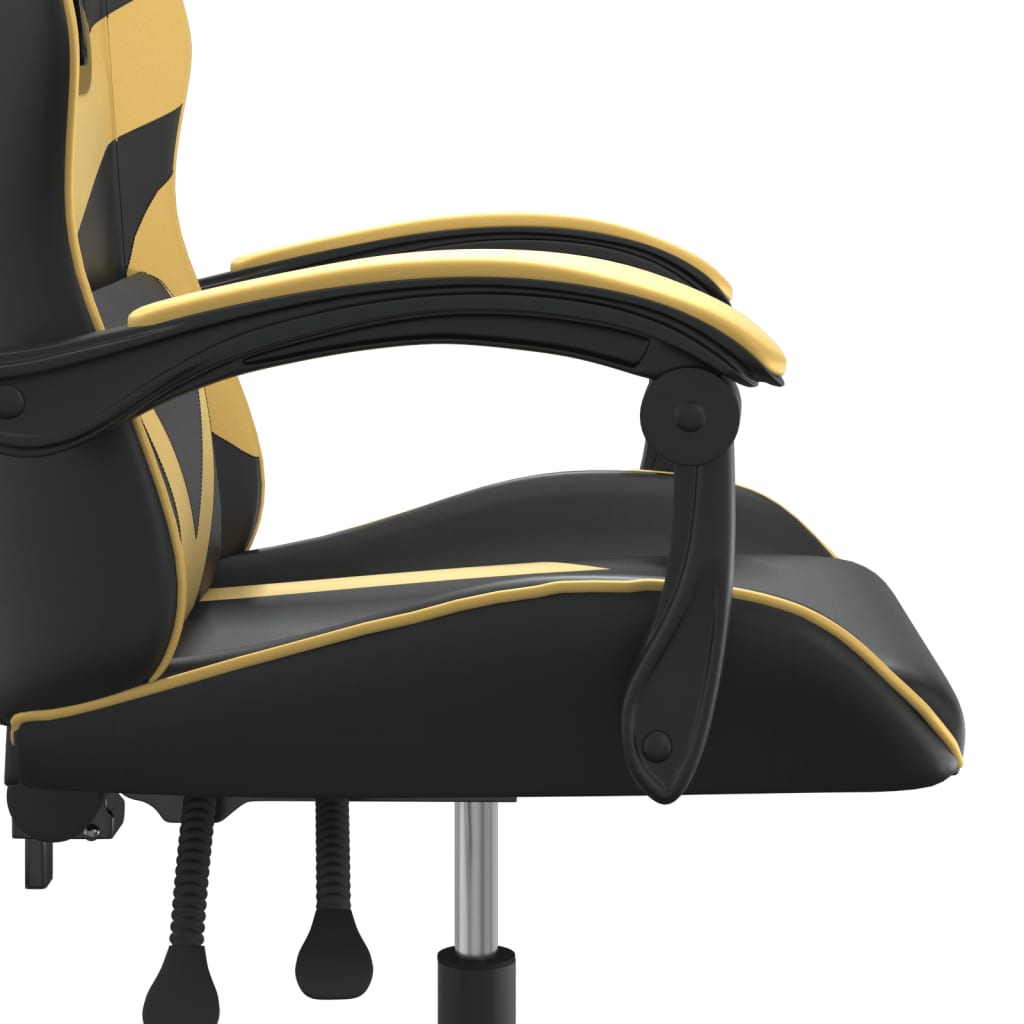 vidaXL Herná stolička čierna a zlatá umelá koža