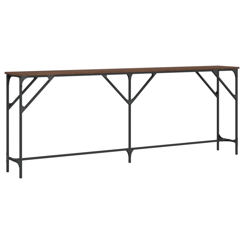 vidaXL Konzolový stolík hnedý dub 200x29x75 cm kompozitné drevo