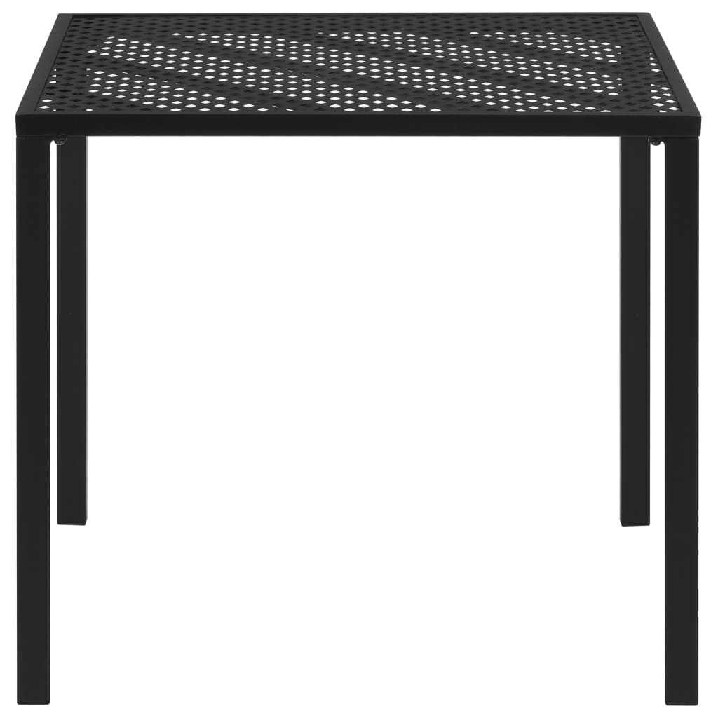 vidaXL Záhradný stôl, čierny 80x80x72 cm, oceľ