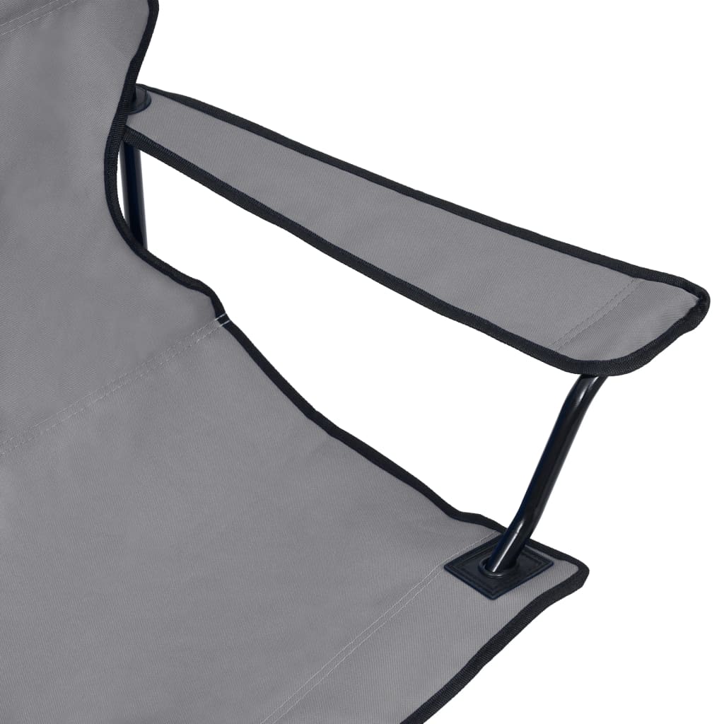 vidaXL 2-miestna skladacia kempingová stolička oceľ a látka sivá