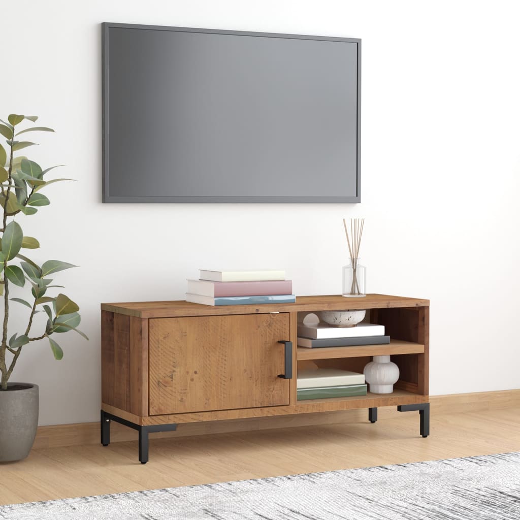 vidaXL TV skrinka, hnedá 90x30x40 cm, borovicový masív