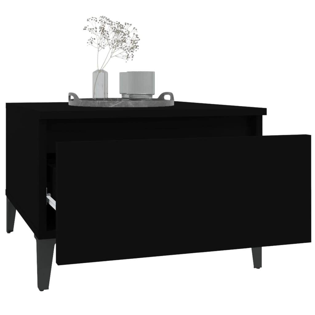 vidaXL Bočný stolík čierny 50x46x35 cm spracované drevo