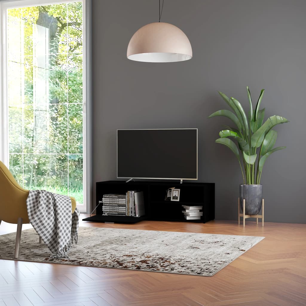 vidaXL TV skrinka, čierna 120x34x37 cm, drevotrieska