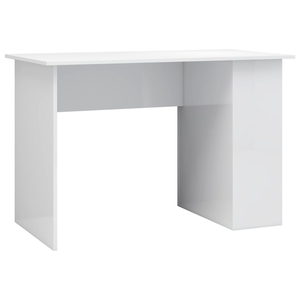 vidaXL Stôl lesklý biely 110x60x73 cm drevotrieska