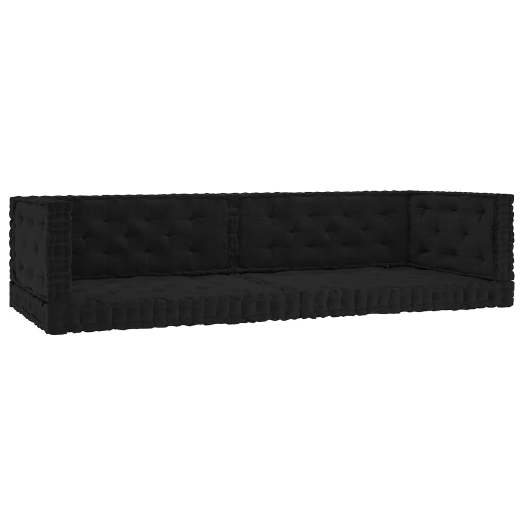 vidaXL Podlahové podložky na paletový nábytok 6 ks čierne bavlna