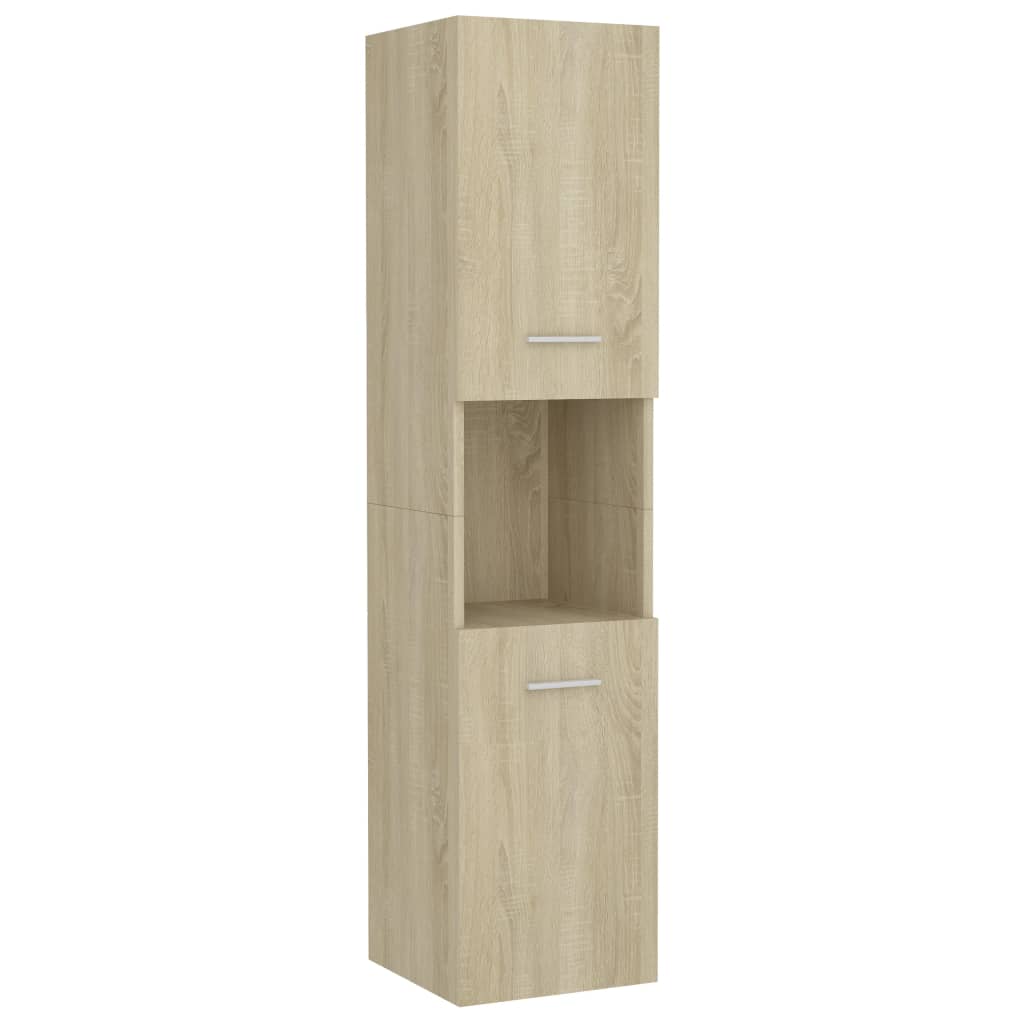 vidaXL Skrinka do kúpeľne farba dubu sonoma 30x30x130 cm drevotrieska
